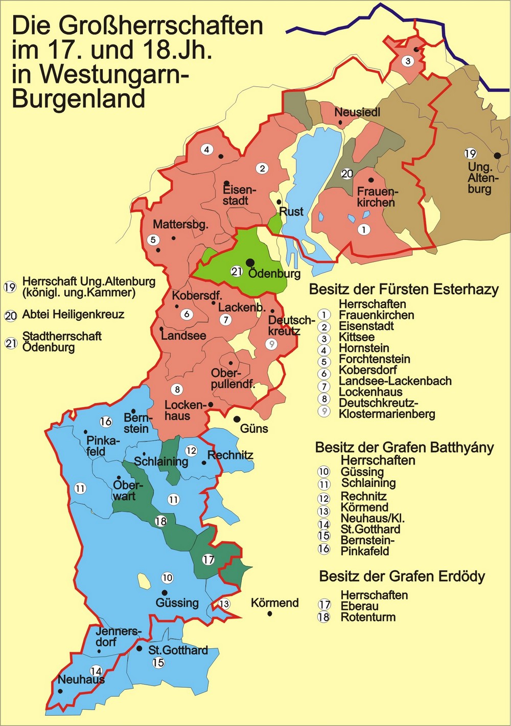 Die Großherrschaften im 17. und 18. Jahrhundert auf dem Gebiet des heutigen Burgenlandes bzw. Westungarns