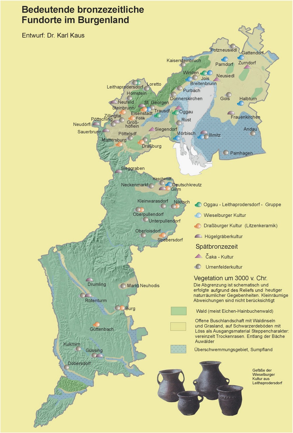 Bedeutende bronzezeitliche Fundorte im Burgenland