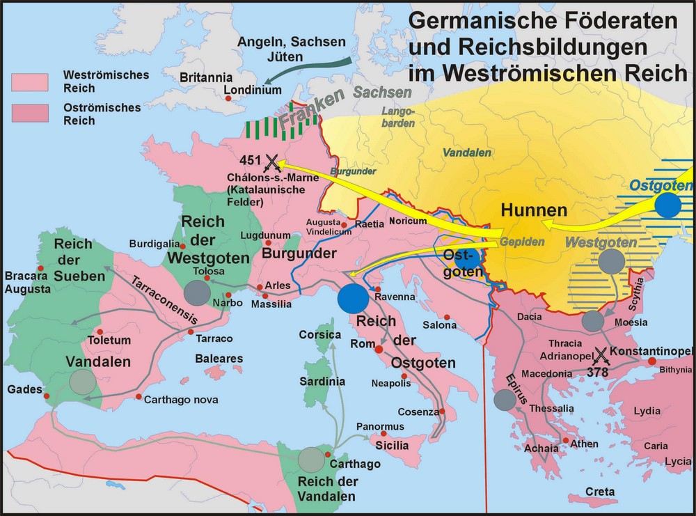 Germanische Föderaten und Reichsbildungen im Weströmischen Reich